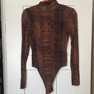 Brown Snake Print Reptile Bodysuit